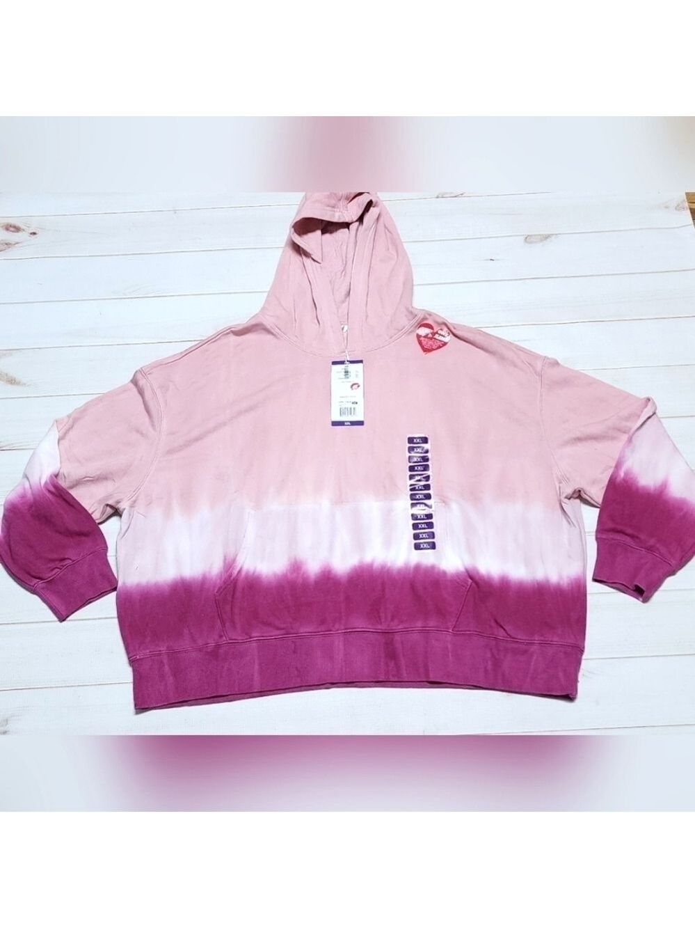 Wildfox French Terry Relaxed Fit Tie-Dye Pink Hoodie XXL - New With Tags